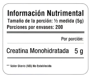 Envase blanco de plastico con tapa blanca y acentos amarillos de creatina monohidratada sd nutrition 1 kg