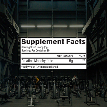 RAW Nutrition Creatina - Tabla de Supplement Facts oficial