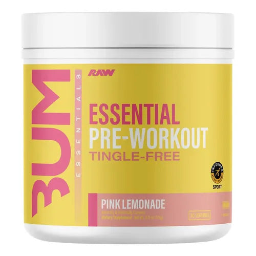 RAW Essential Pre-Workout Tingle Free Pink Lemonade 30 serv – pre entreno sin hormigueo certificado NSF Sport