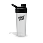 Shaker Insane Labz translúcido de 700 ml con tapa negra y logotipo Insane Labz en negro, vista de frente