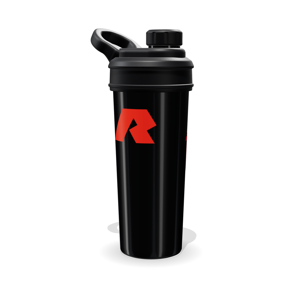 Shaker RAW Thavage negro de 700 ml en tres cuartos con tapa de rosca, asa de argolla y tapón con estrías