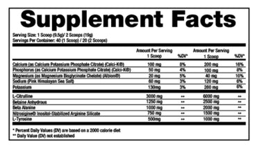 Dragon Pharma Mr. Veinz - Tabla de información nutrimental