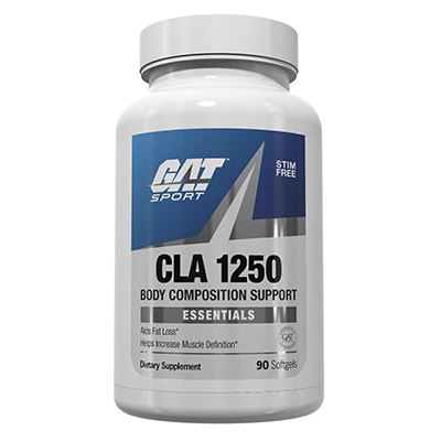 Frasco GAT Sport CLA 1250 Body Composition Support 90 Softgels – Quemador sin estimulantes para pérdida de grasa y definición muscular