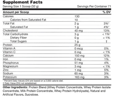 Etiqueta trasera blanca y negra de inner armour whey protein matrix con información de proteínas concentradas y nutrientes clave