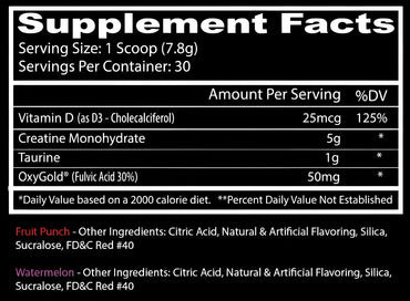 Etiqueta de suplemento de creatina craig de insane labz con información de ingredientes y datos nutricionales en fondo negro