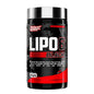 Nutrex lipo 6 black quemador de grasa en envase cilíndrico negro y rojo con tapa plateada de nutrex research
