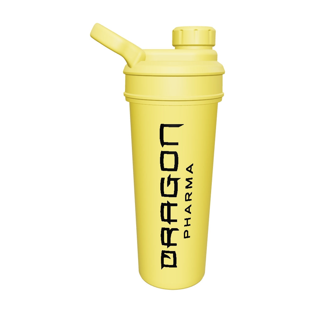 Modelo 3D del shaker Dragon Pharma amarillo de 700 ml para girarlo 360 grados