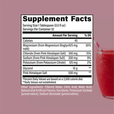 Etiqueta nutrimental de RAW Nutrition Liquid Glycerol